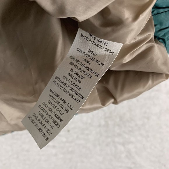 Alpine Design Puffer Vest Jacket Women's XS Teal Full Zip Shortie Quilted 7180 - Picture 6 of 8